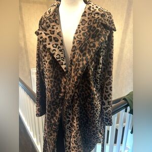 Vintage Leopard Print Wrap Coat